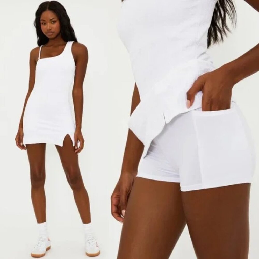 Beach Riot White Ribbed Mini Dress